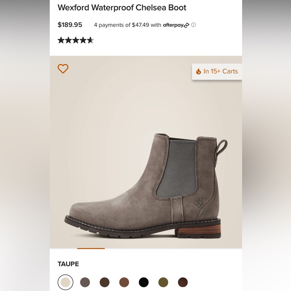 Ariat Wexford Waterproof Chelsea boot women’s size 9